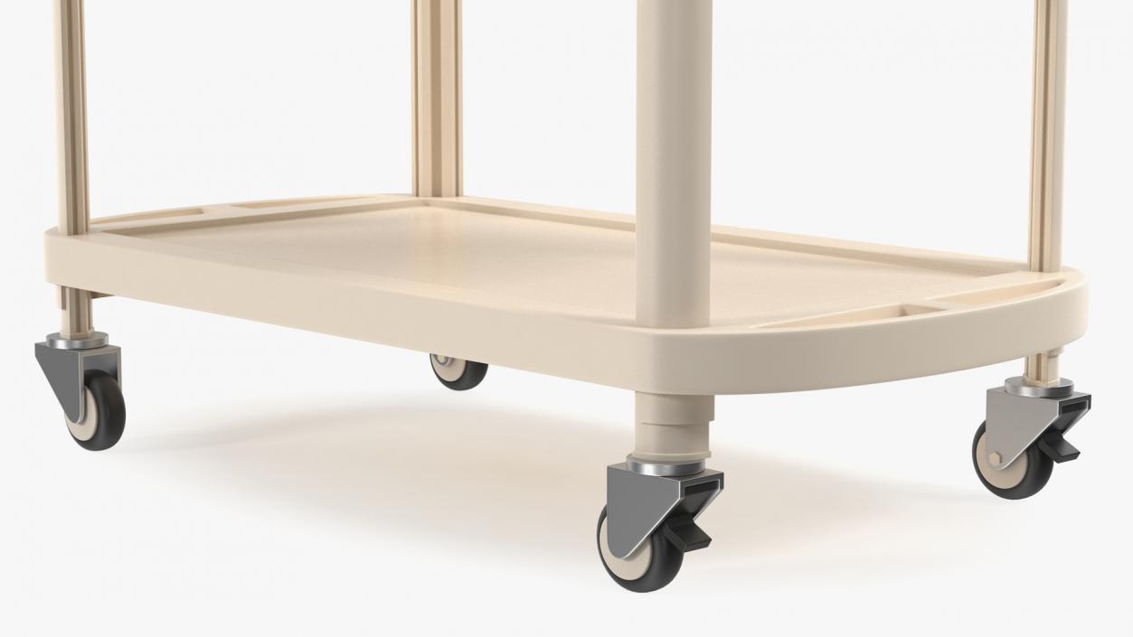 Hospital Rolling Cart Beige 3D