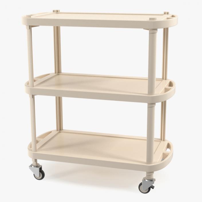 Hospital Rolling Cart Beige 3D