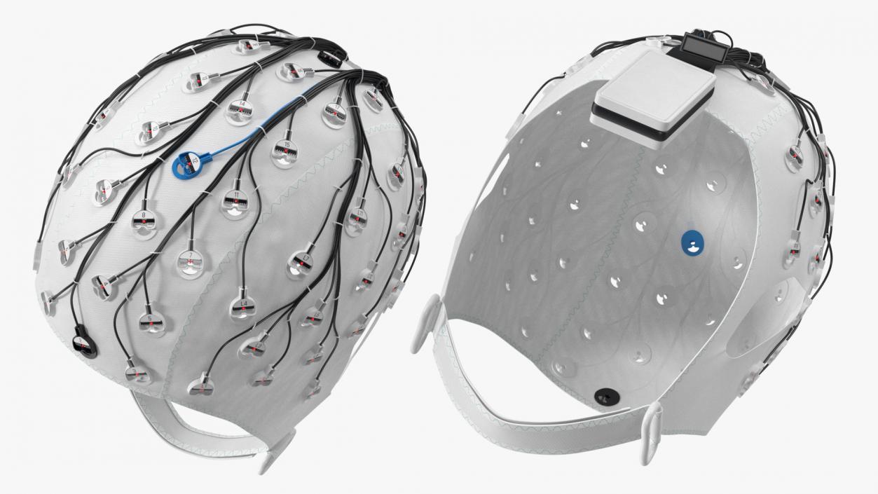 3D Electroencephalography EEG Cap White