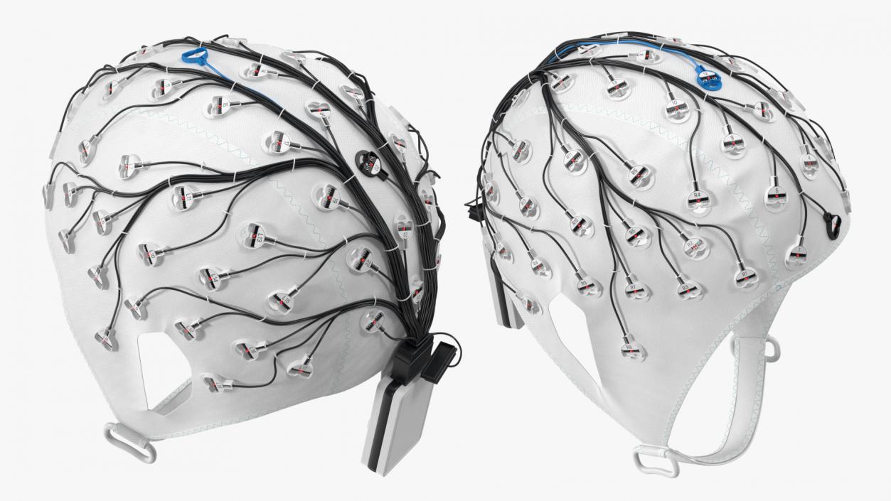 3D Electroencephalography EEG Cap White