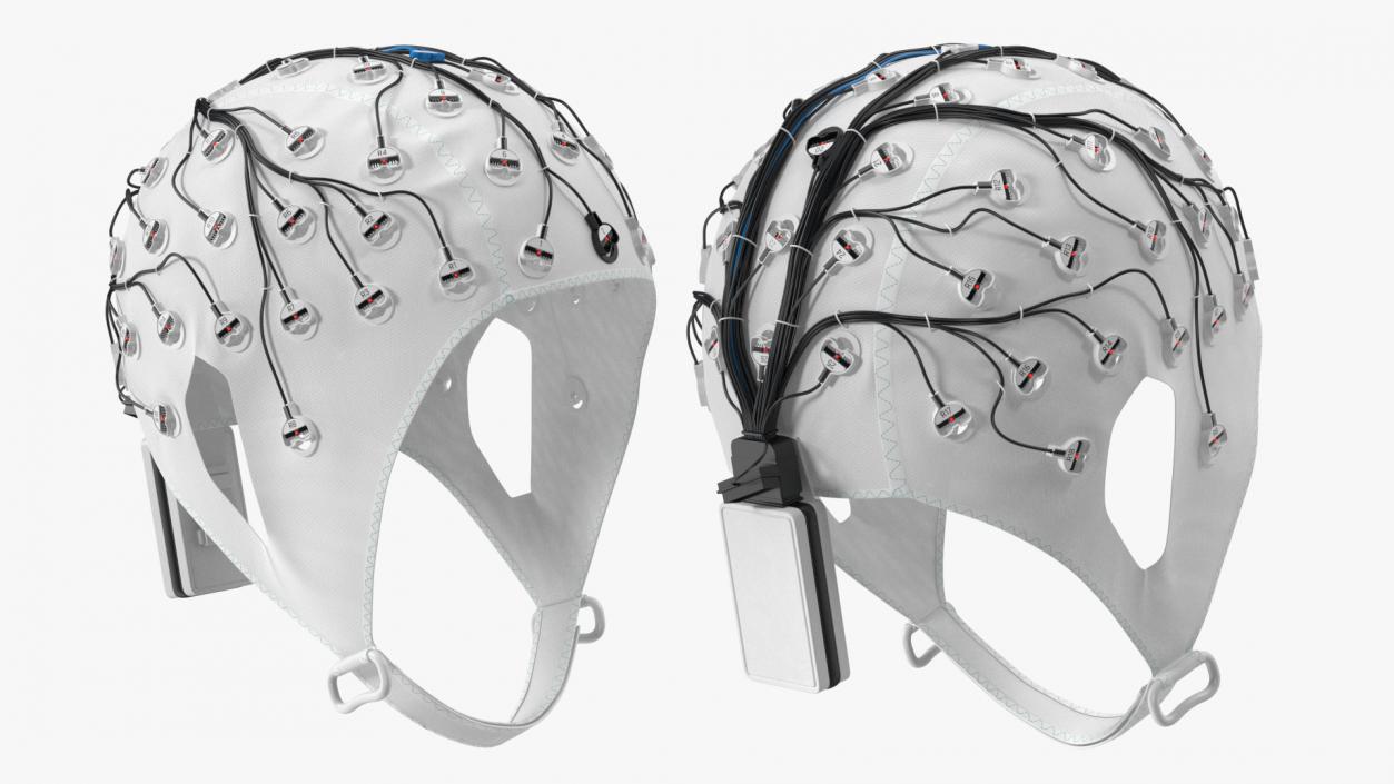 3D Electroencephalography EEG Cap White