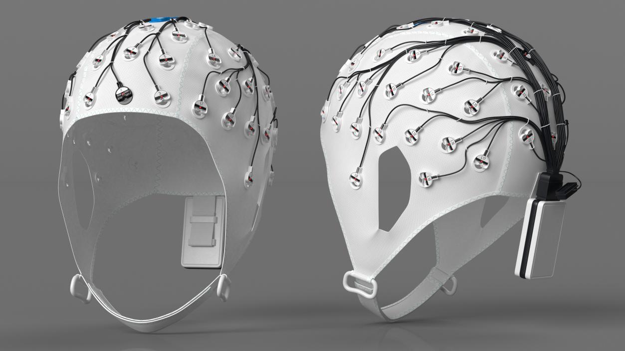 3D Electroencephalography EEG Cap White