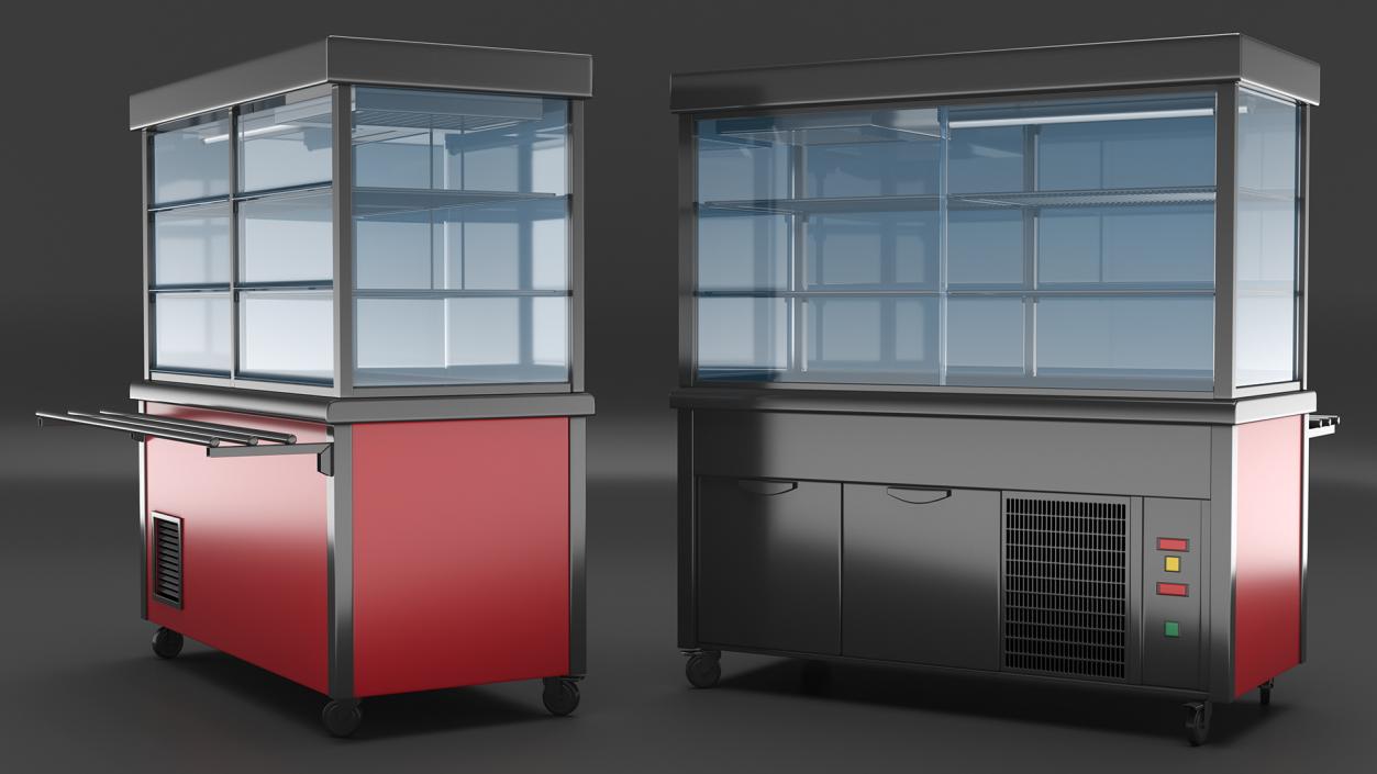 Small Refrigerated Display Case Self Service Line 3D model