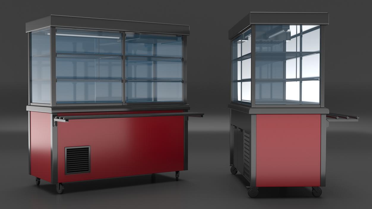 Small Refrigerated Display Case Self Service Line 3D model