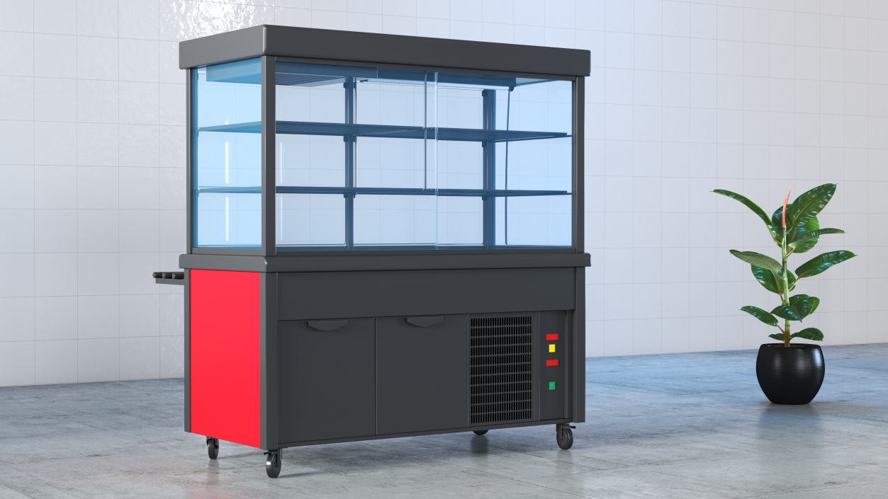 Small Refrigerated Display Case Self Service Line 3D model