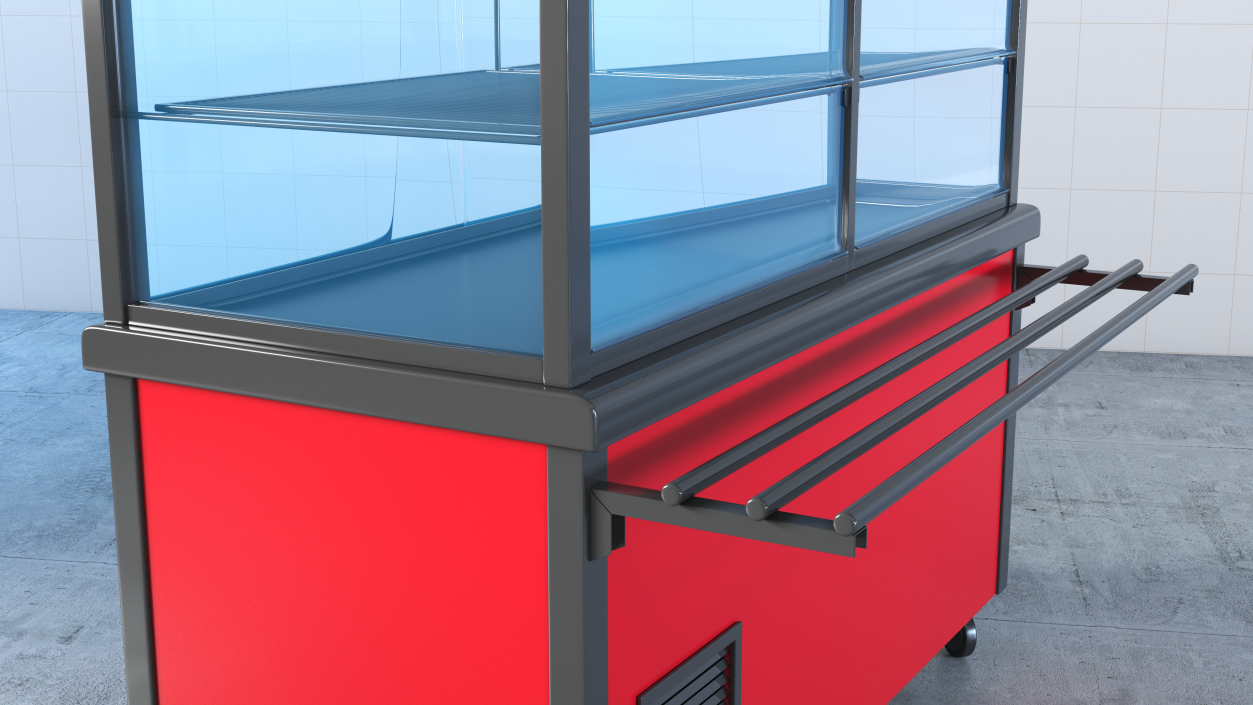 Small Refrigerated Display Case Self Service Line 3D model