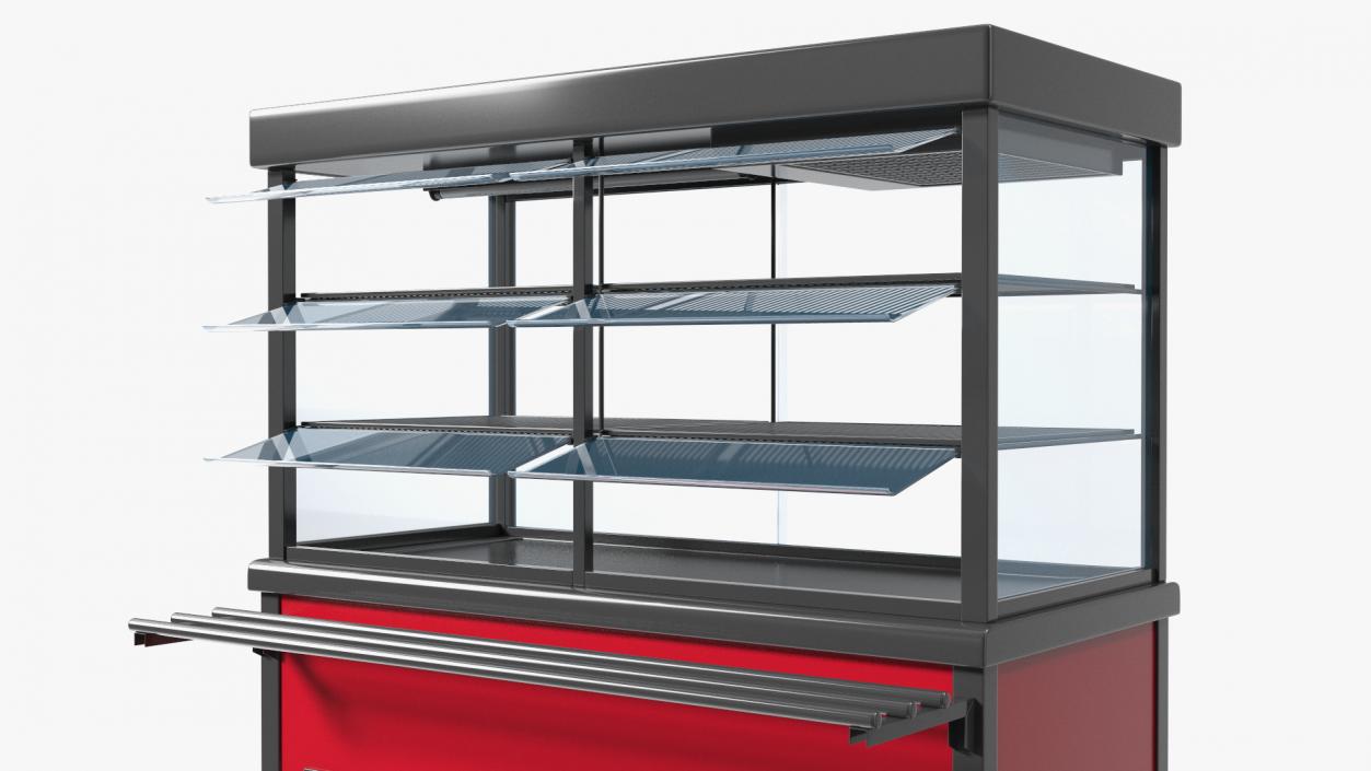 Small Refrigerated Display Case Self Service Line 3D model