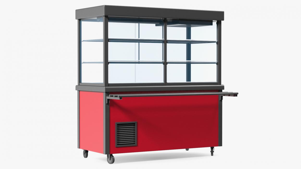 Small Refrigerated Display Case Self Service Line 3D model