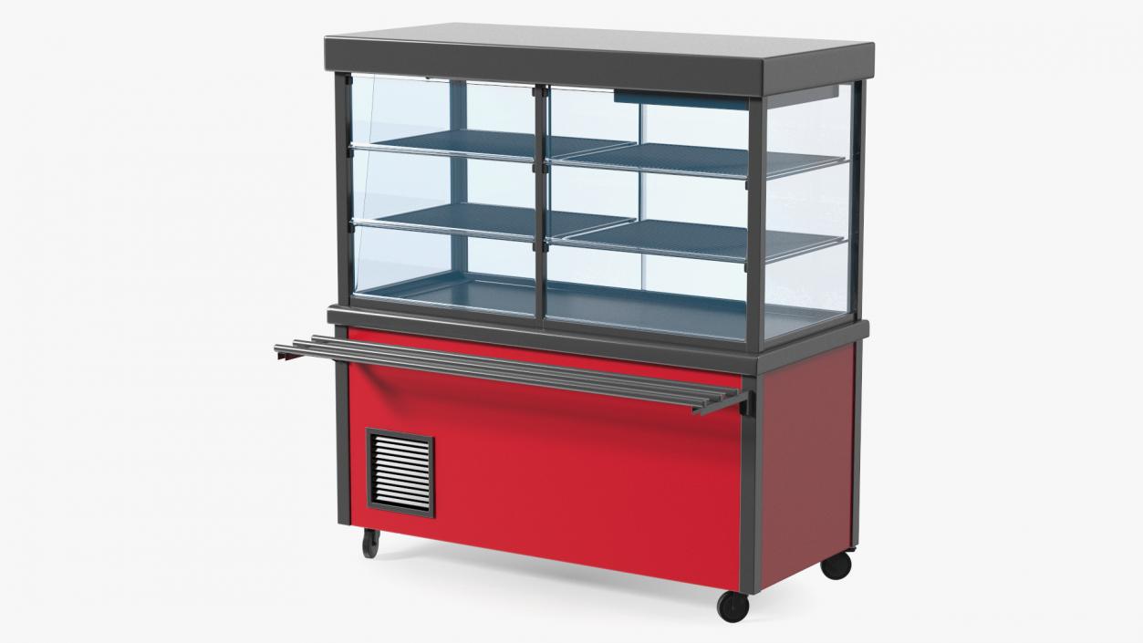 Small Refrigerated Display Case Self Service Line 3D model