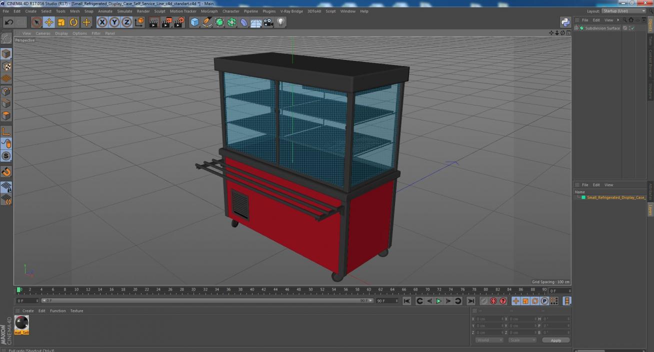 Small Refrigerated Display Case Self Service Line 3D model