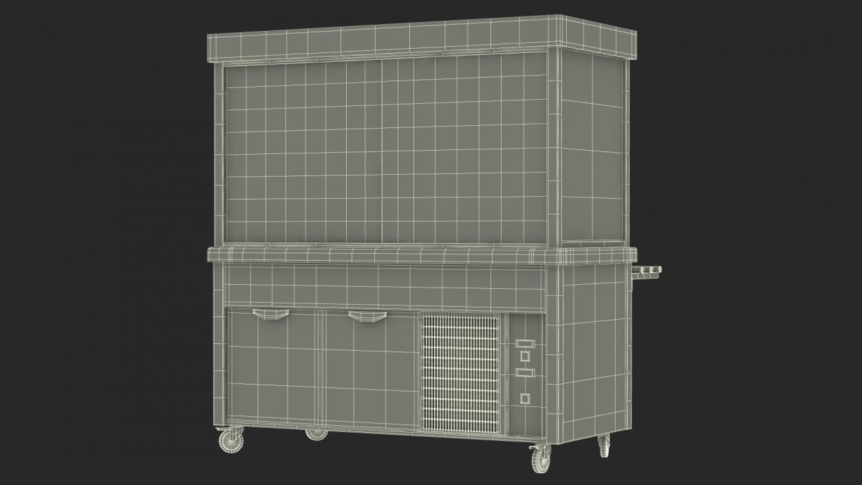 Small Refrigerated Display Case Self Service Line 3D model