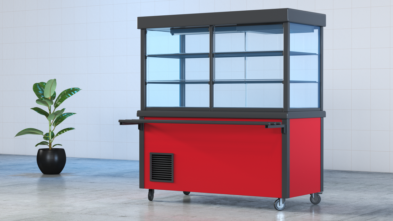 Small Refrigerated Display Case Self Service Line 3D model