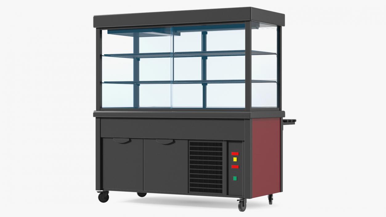 Small Refrigerated Display Case Self Service Line 3D model