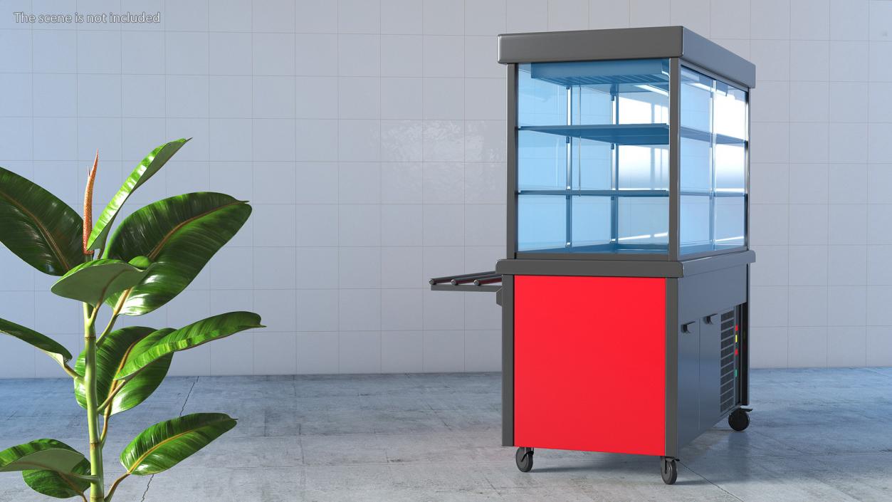 Small Refrigerated Display Case Self Service Line 3D model