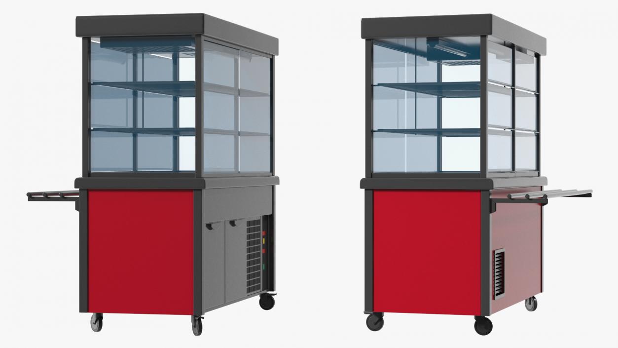 Small Refrigerated Display Case Self Service Line 3D model