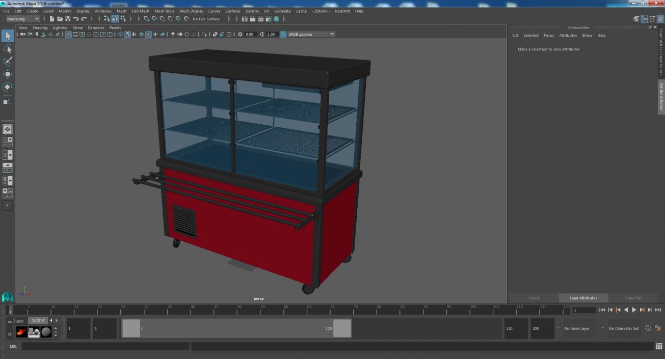 Small Refrigerated Display Case Self Service Line 3D model