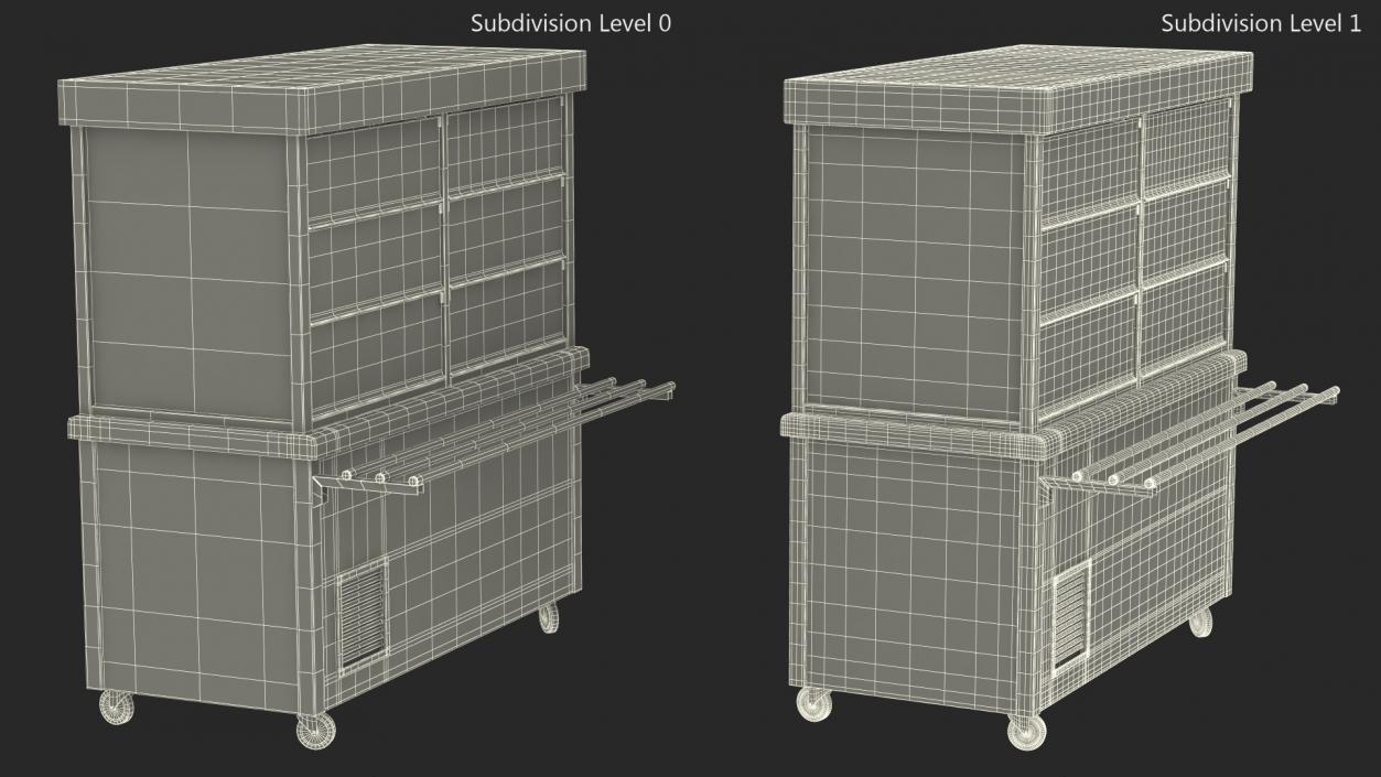 Small Refrigerated Display Case Self Service Line 3D model