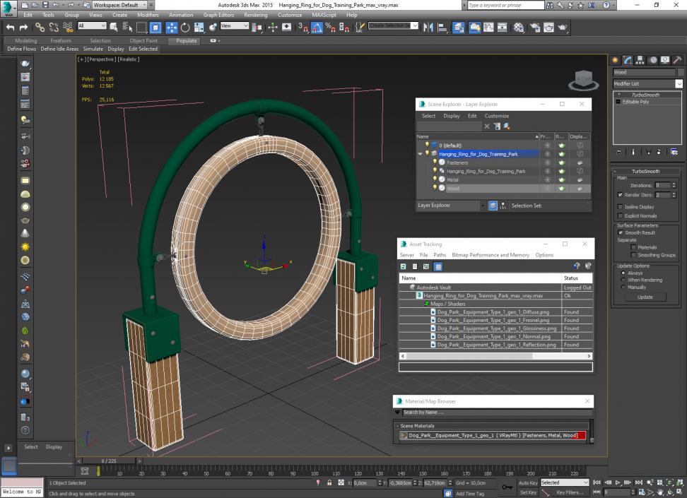 Hanging Ring for Dog Training Park 3D model