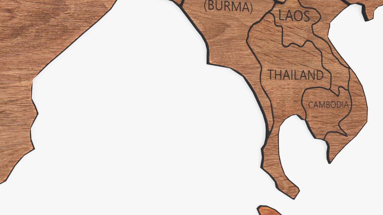 Wood Created World Map 2 3D model