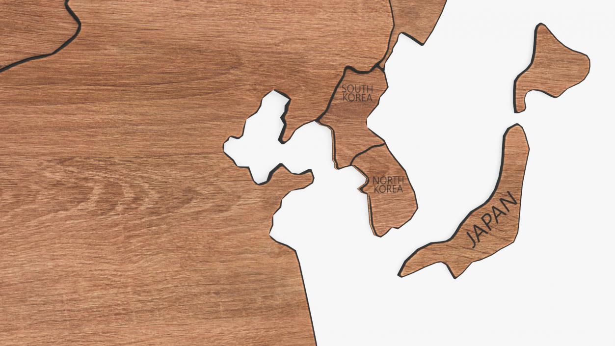 Wood Created World Map 2 3D model