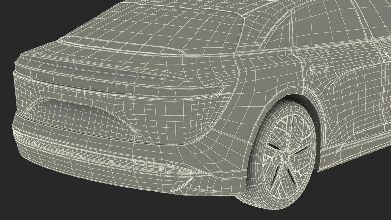 3D Electric Luxury Sedan Rigged model