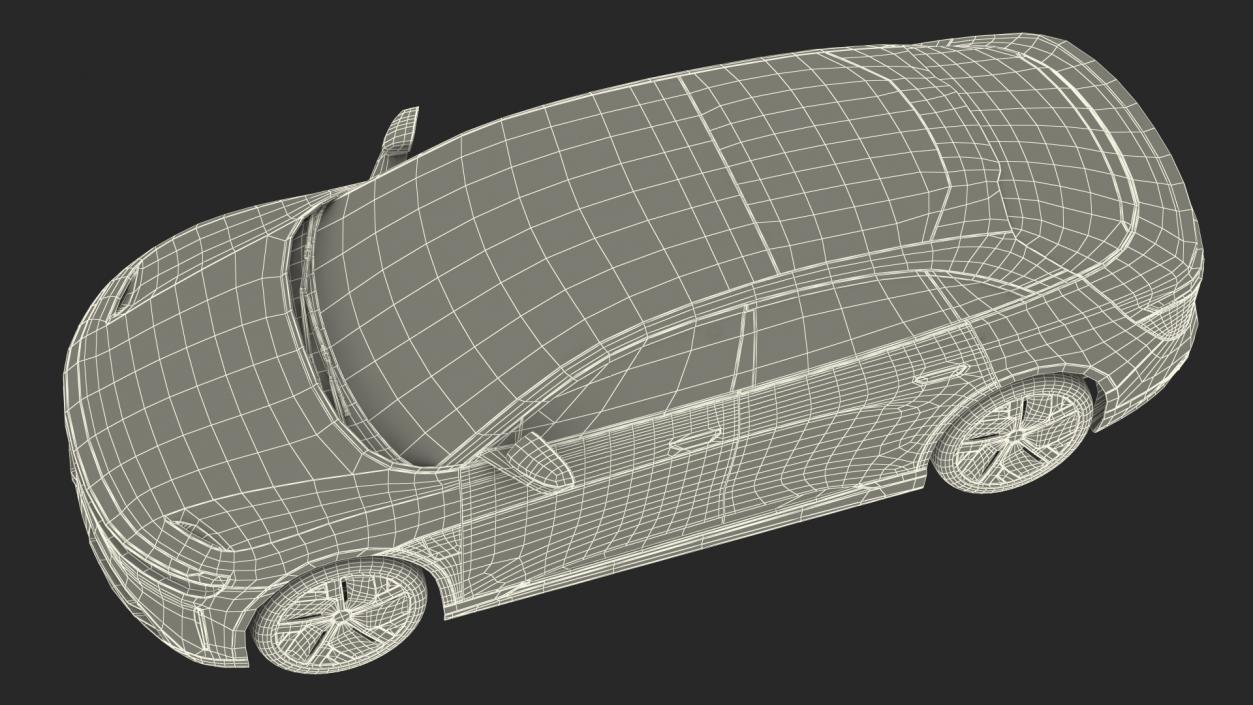 3D Electric Luxury Sedan Rigged model