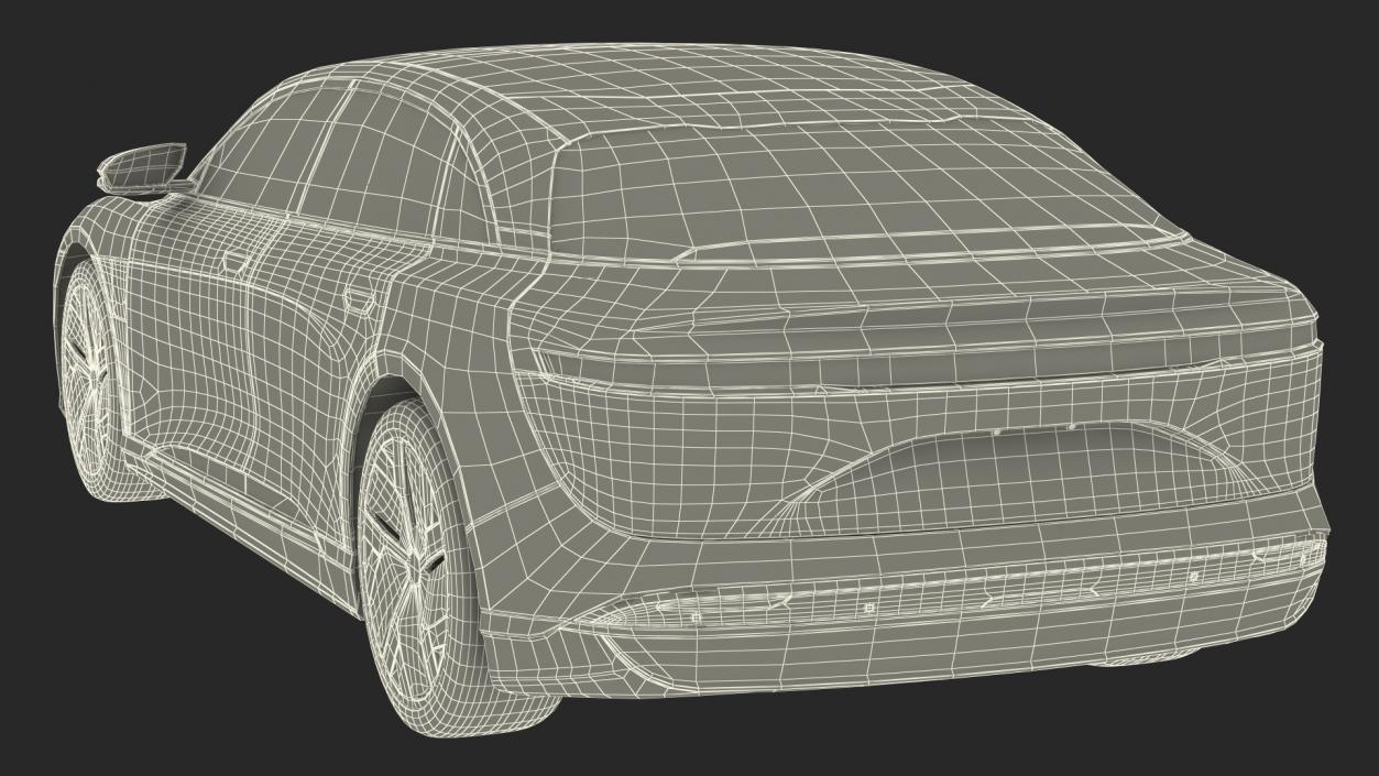 3D Electric Luxury Sedan Rigged model