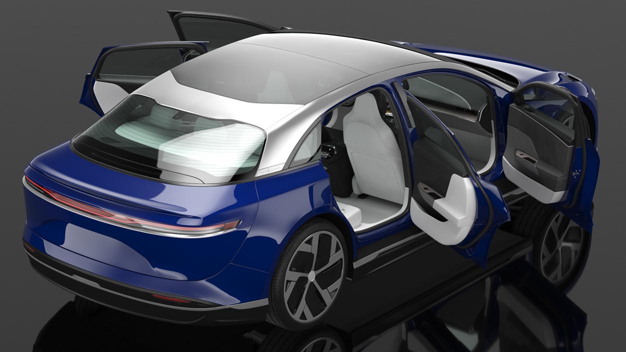 3D Electric Luxury Sedan Rigged model