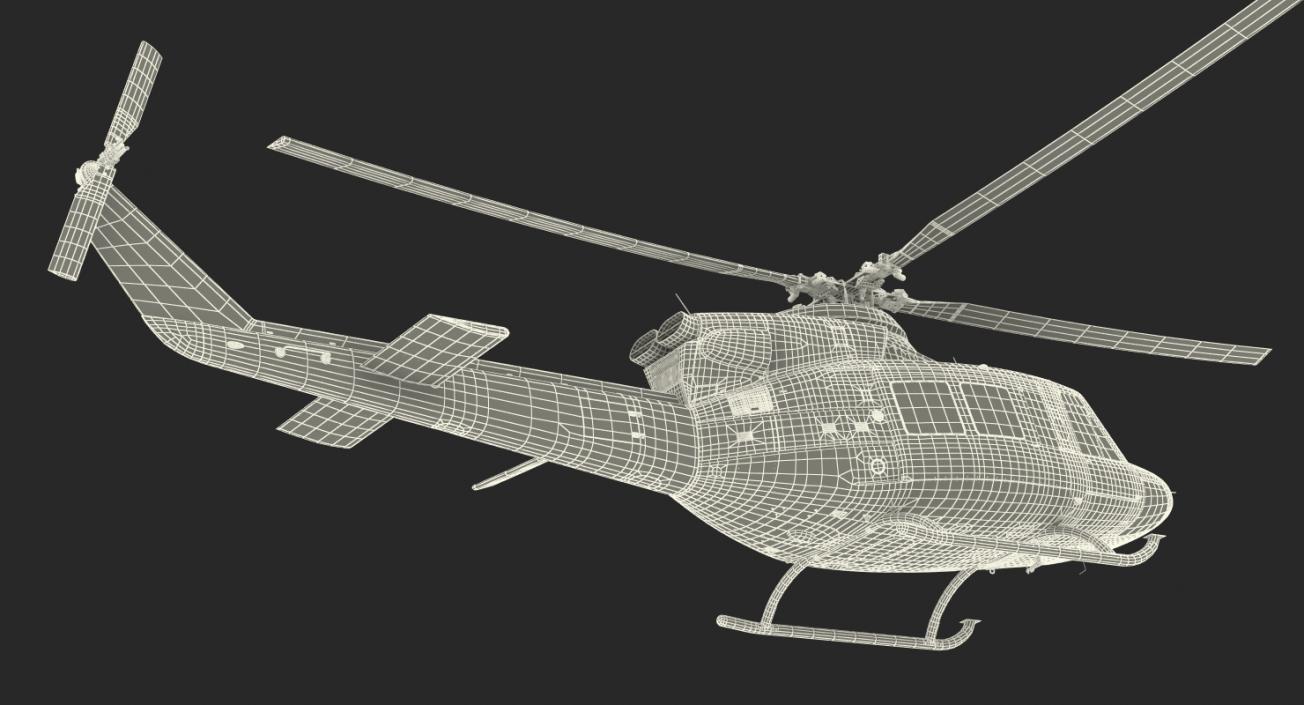 Bell 412 Medical Helicopter Rigged 3D model