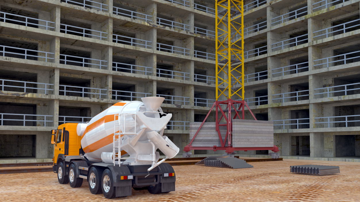 3D Construction Tower Crane Liebherr model