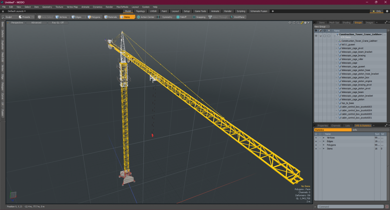 3D Construction Tower Crane Liebherr model