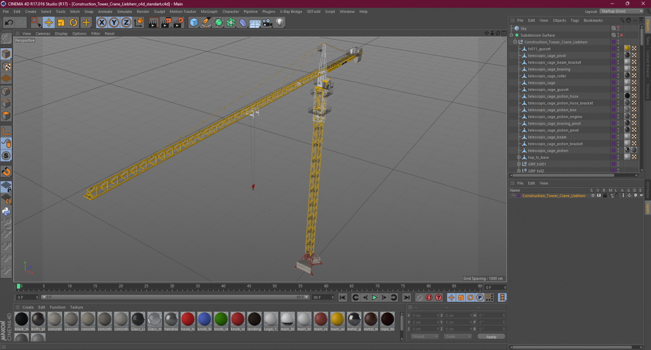 3D Construction Tower Crane Liebherr model