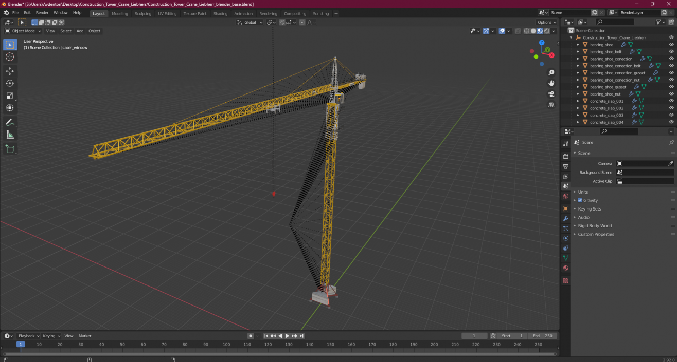 3D Construction Tower Crane Liebherr model