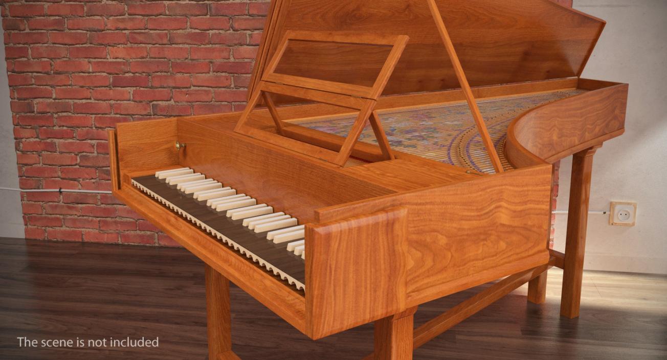 3D model Harpsichord Musical Instrument