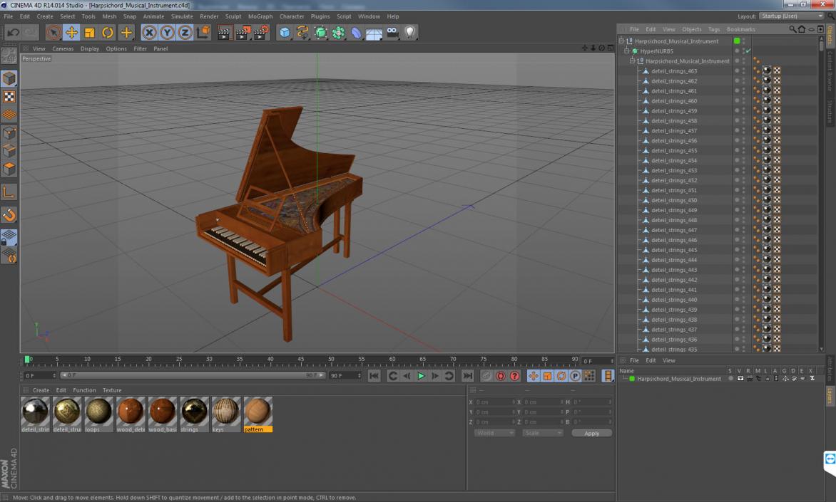 3D model Harpsichord Musical Instrument