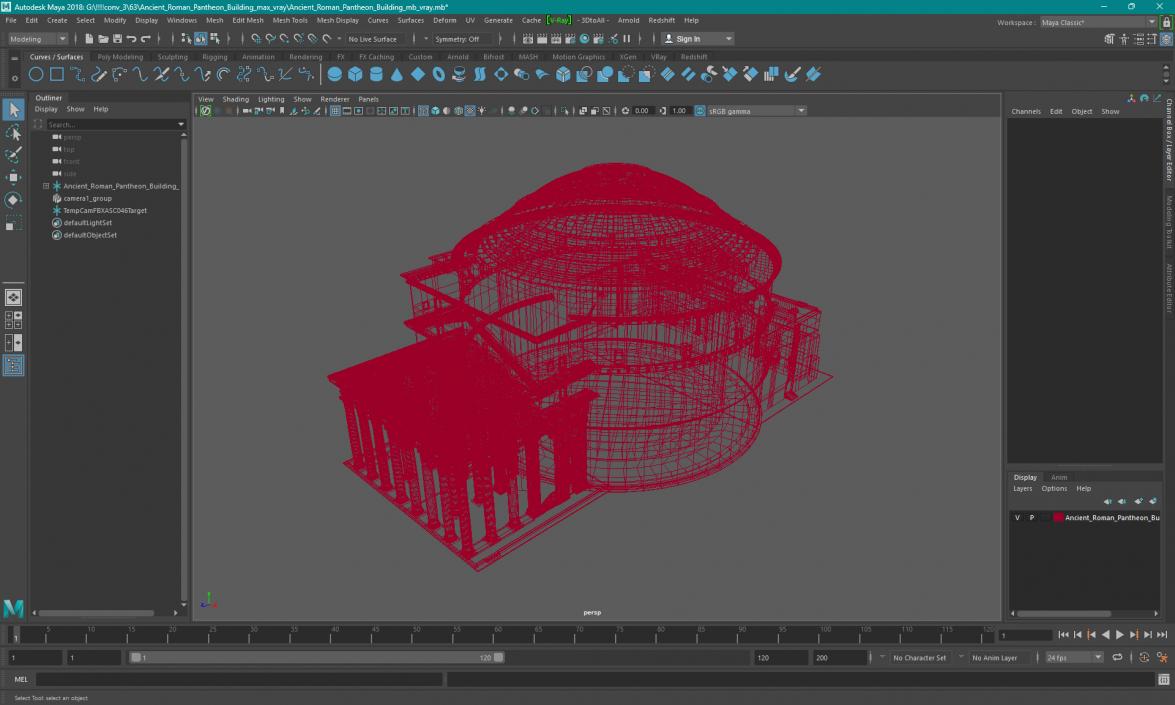 3D Ancient Roman Pantheon Building