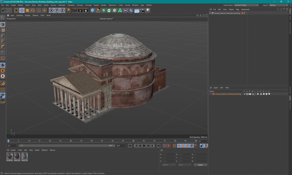 3D Ancient Roman Pantheon Building