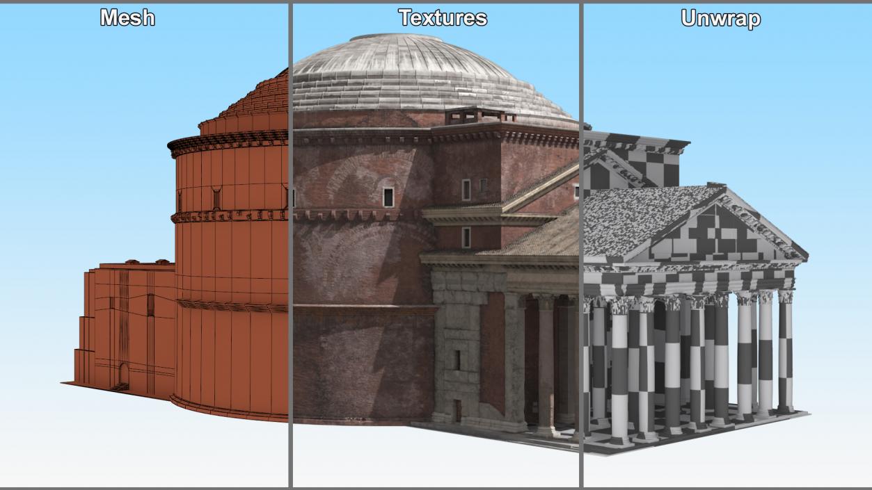 3D Ancient Roman Pantheon Building