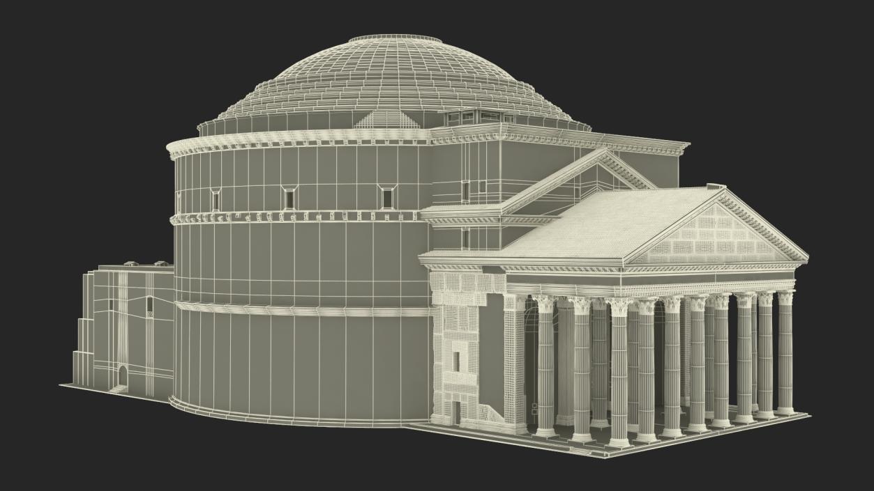 3D Ancient Roman Pantheon Building