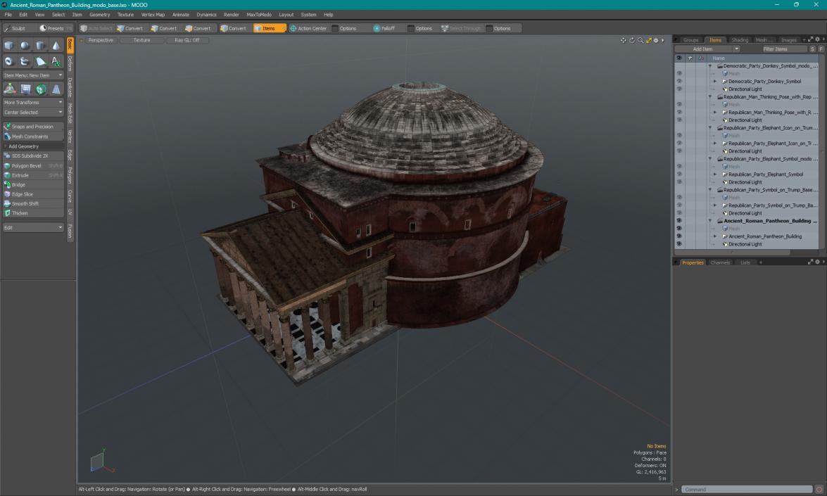 3D Ancient Roman Pantheon Building