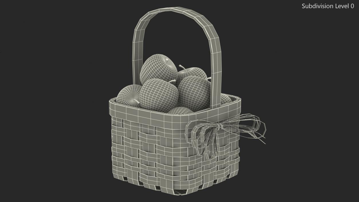 3D model Basket with Apples 2