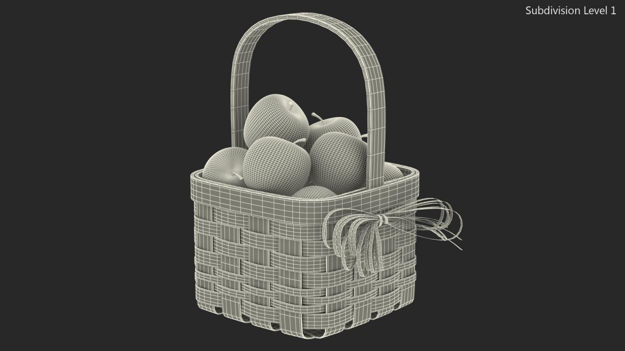 3D model Basket with Apples 2