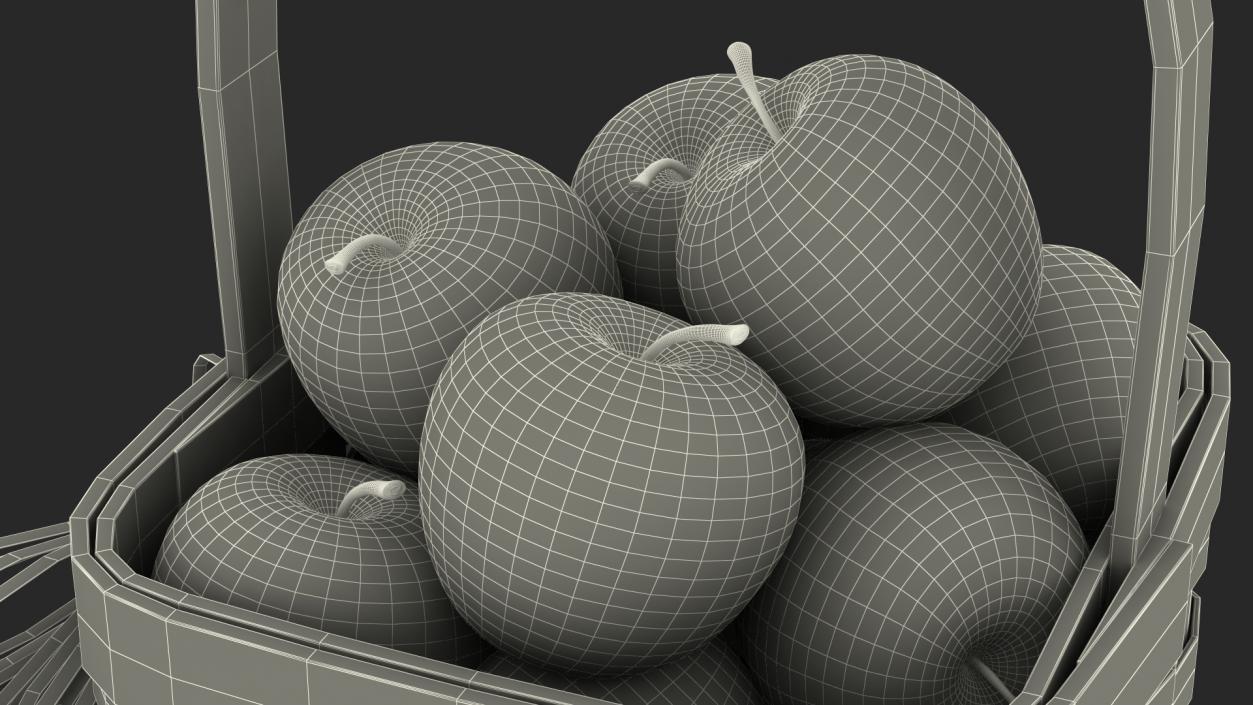 3D model Basket with Apples 2