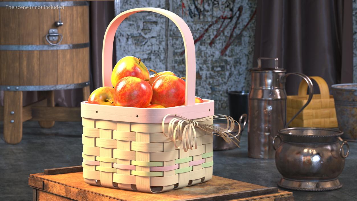 3D model Basket with Apples 2