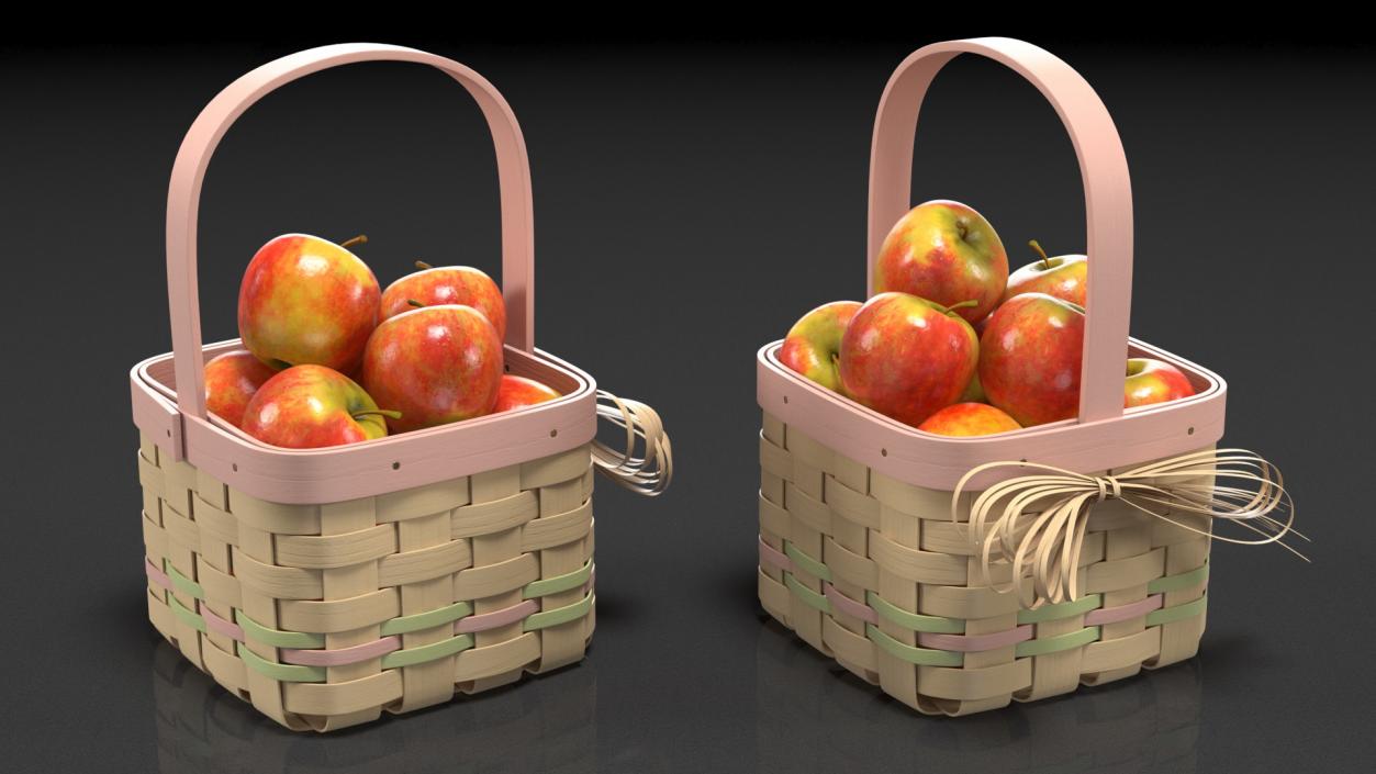 3D model Basket with Apples 2