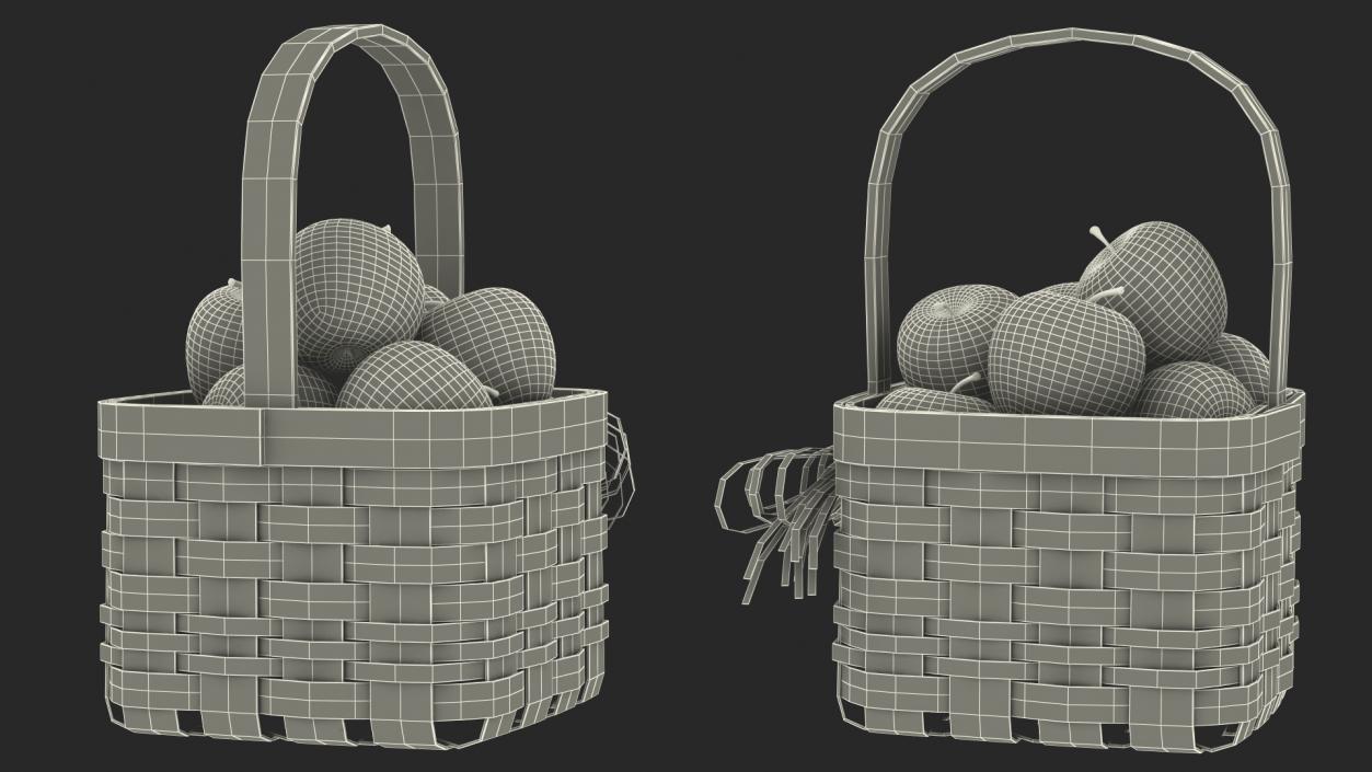 3D model Basket with Apples 2