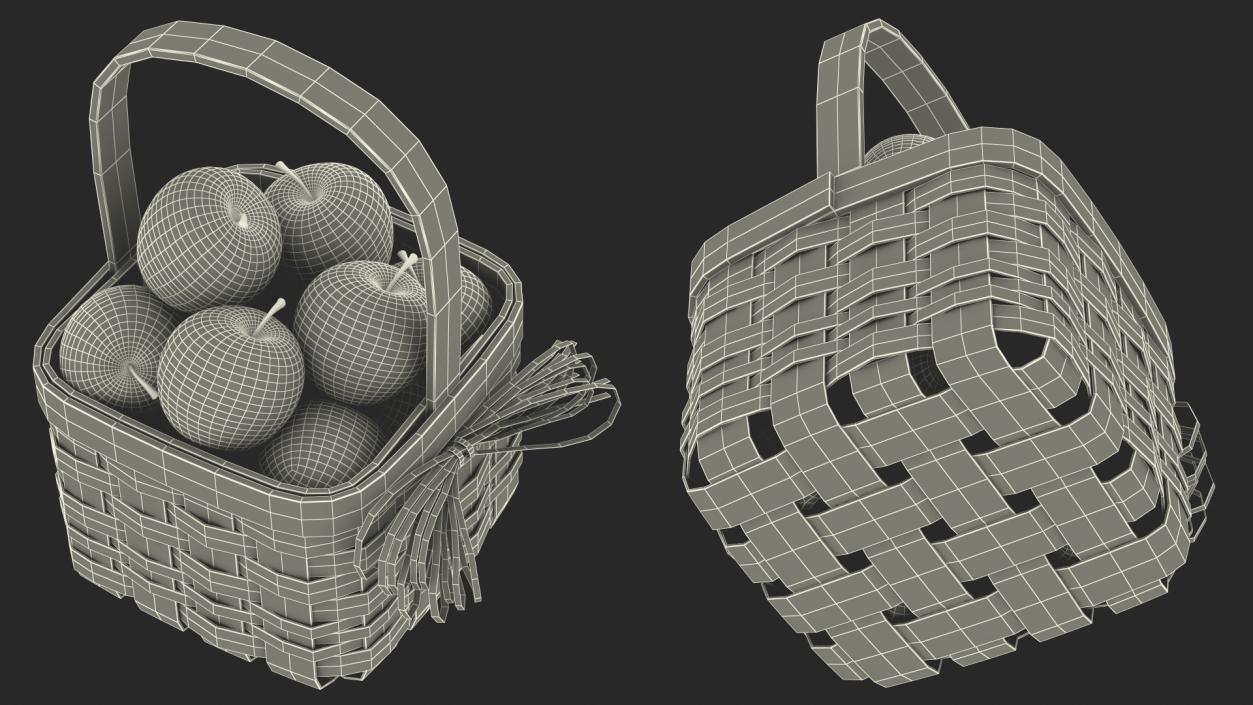 3D model Basket with Apples 2