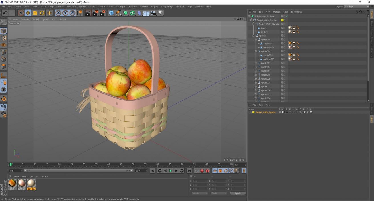 3D model Basket with Apples 2