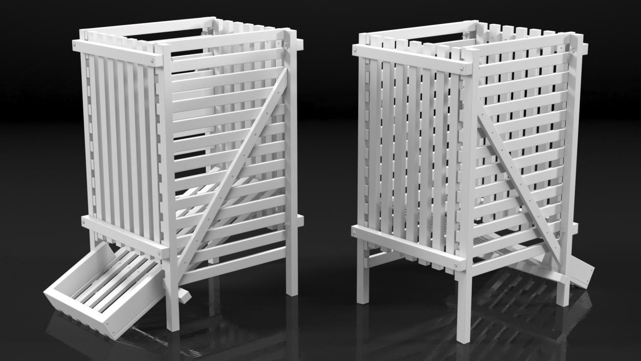 Wooden Vegetable Rack White 3D