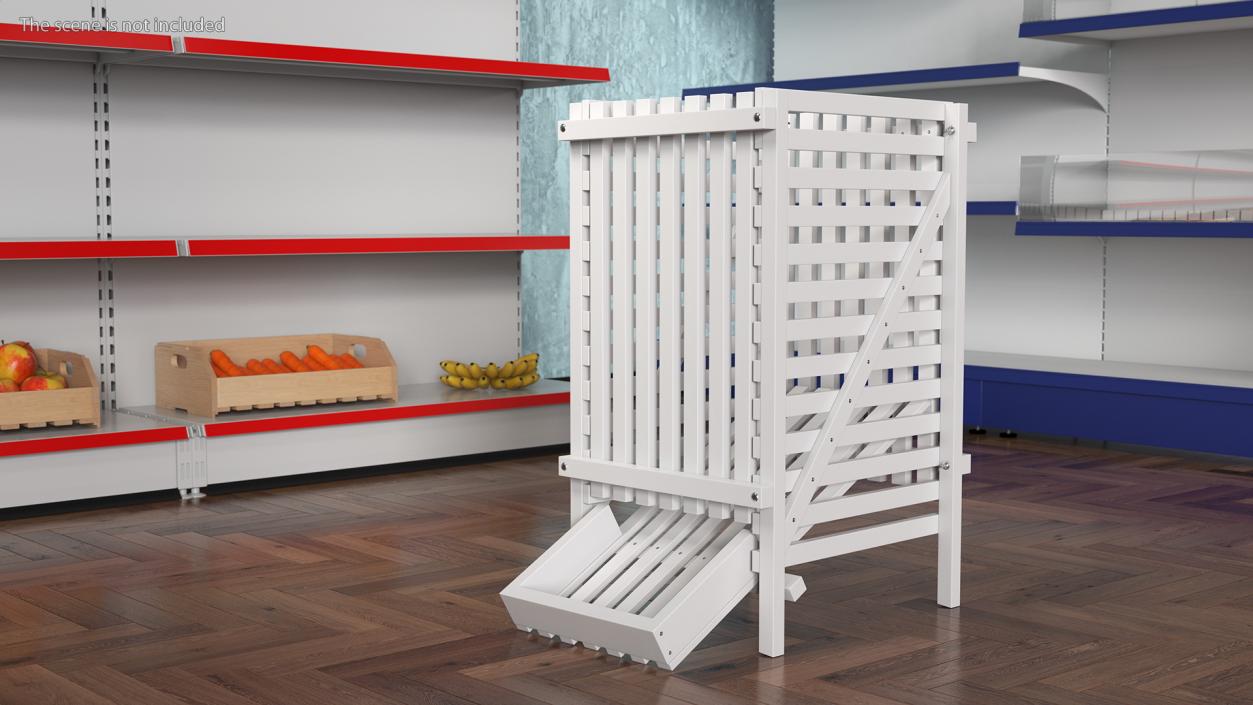 Wooden Vegetable Rack White 3D